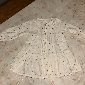 H&M White Dress with Navy Dots